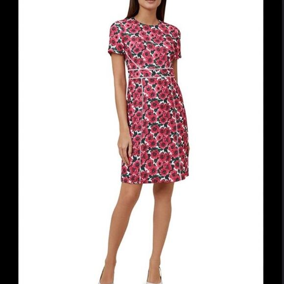 Hobbs London Livia floral pink poppy print shift dress - Picture 1 of 10
